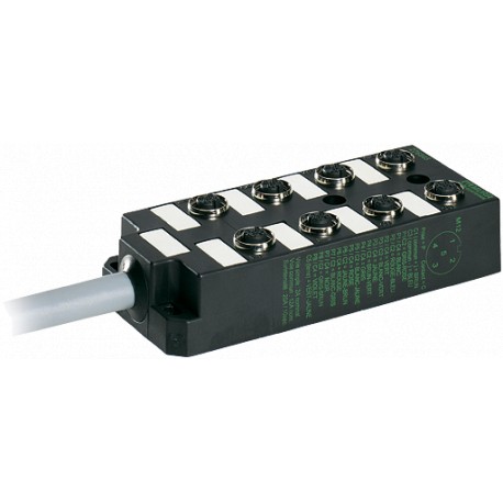 276846 MURRELEKTRONIK M12 distributor box 8-way 5p. NO LED MVC8-UQQ10.0-XA 10m PUR-CNOMO-cable 16x0,34/3x1