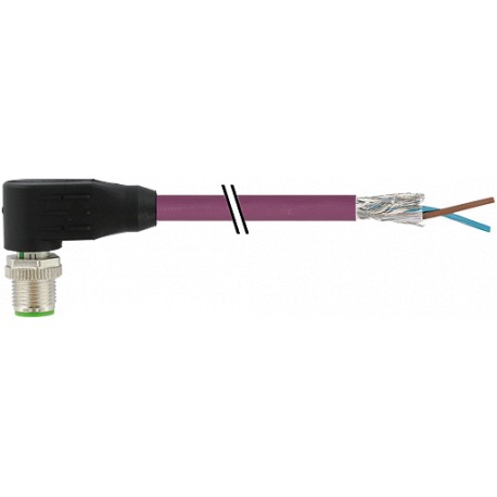 7000-14081-8501500 MURRELEKTRONIK M12 macho 90° B-cod.com cabo Profibus PVC 1x2xAWG24 blindado violeta UL/CS..