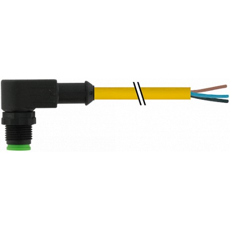 7005-12101-0240500 MURRELEKTRONIK M12 LITE macho 90° com cabo PUR 4X0.34 amarelo UL/CSA 5m