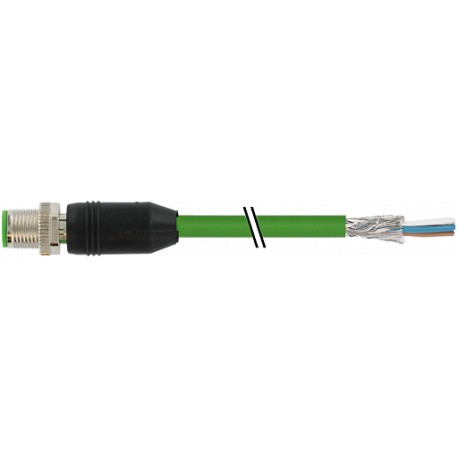 7700-14541-S7V1000 MURRELEKTRONIK M12 macho 0° D-cod. com cabo EN TPE 2x2xAWG22 blindado verde UL/CSA + cade..