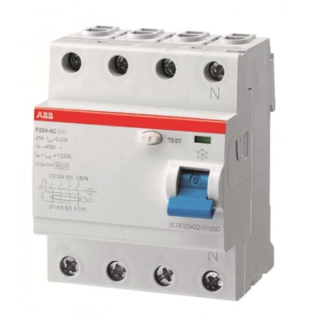 F204 A-25/0,03 110V 2CSF204199R1250 ABB Fehlerstromschutzschalter 4P 25A 30mA