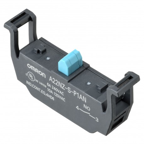 A22NZ-S-P1AN 679751 OMRON Accessory Pulsatería A22NZ Block Contacts SPST-NA (blue) Push-in+