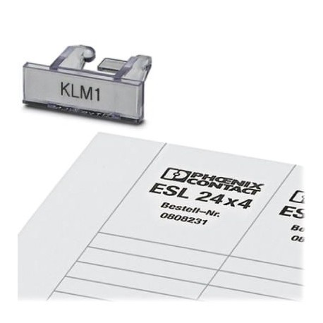 ES/KLM 1-GB CUS 0824387 PHOENIX CONTACT Tira de inserção de texto, disponível: Cotovelo, branco, rotulagem d..