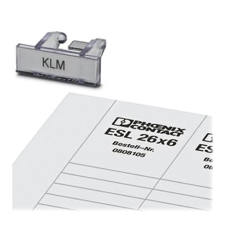 ES/KLM -GB CUS 0824389 PHOENIX CONTACT Strip labeling, available: Elbow, white, labeled according to custome..