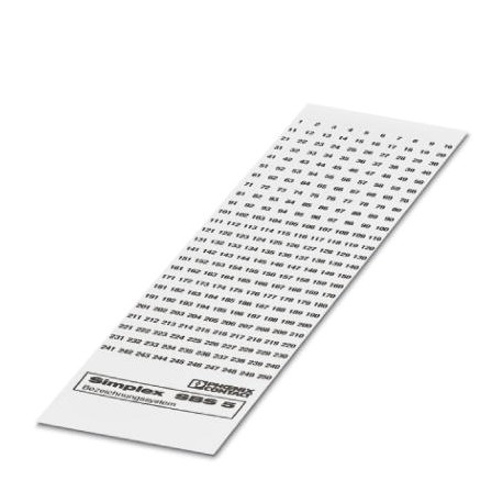 SBS 5: 1- 500 1007316 PHOENIX CONTACT Marker for terminal blocks, Card, white, Labeled, Labeling, longitudin..