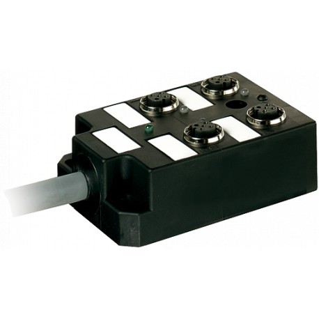 27832 MURRELEKTRONIK PASSIVE-DI0° plastic, 4XM12, 5 pole, pre-wired cable 3.0m PUR-JB 8*0,34 + 3*0,75