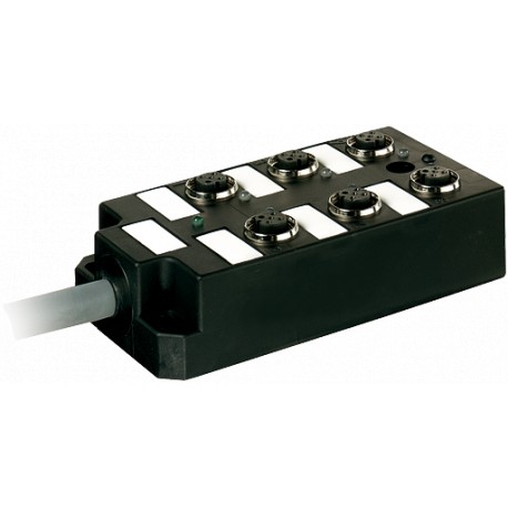27842 MURRELEKTRONIK PASSIVE-DI0° plastic, 6XM12, 5 pole, pre-wired cable 3.0m PUR-JB 12*0,34 + 3*0,75