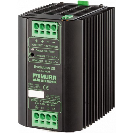 85016 MURRELEKTRONIK EVOLUTION power supply 3-phase IN: 360-520VAC OUT: 12-13,5V/20ADC