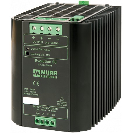 85642 MURRELEKTRONIK Evolution+ Schaltnetzteil 3-phasig IN: 360-520VAC OUT: 22-28V/20ADC