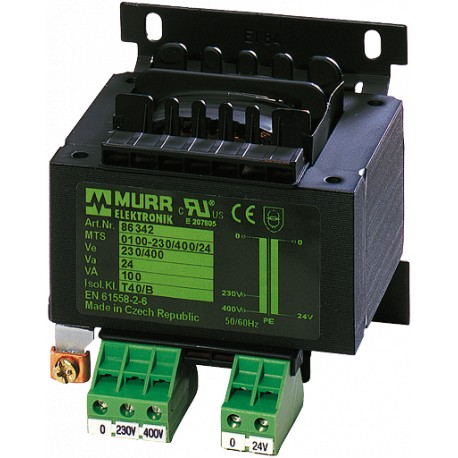 6686351 MURRELEKTRONIK MTS single-phase control and isolation transformer P: 250VA IN: 230/400VAC OUT: 230VAC