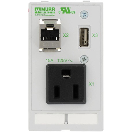 4000-68000-4030000 MURRELEKTRONIK MODLINK MSDD SINGLE COMBI INSERT USA NEMA 5-151xUSB-A female/female + 1xRJ..