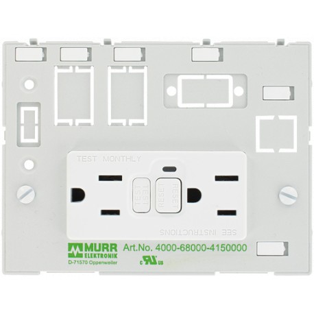 4000-68000-4150000 MURRELEKTRONIK MODLINK MSDD DBL COMBI INSERT USA 2XNEMA 5-15, GFCI without touch protecti..