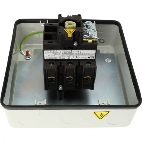 P3-63/ST/SVB 025521 EATON ELECTRIC Main switch, +steel enclosure, 3p, 63A, handle red yellow, lockable