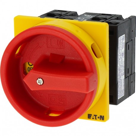 T3-2-10/EA/SVB 017667 Y7-17667 EATON ELECTRIC Main switch, 3 pole + N, 32 A, Emergency-Stop function, 90 °, ..