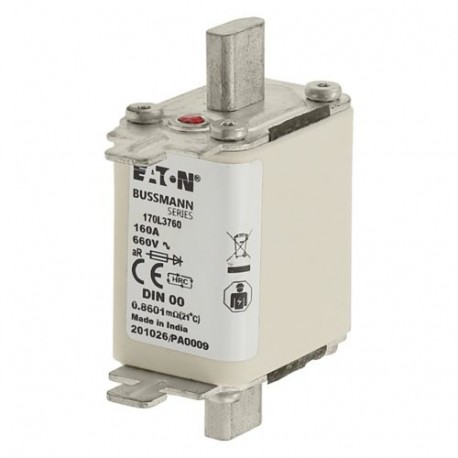 FUSE 160A 660V DIN 00 AR 170L3760 EATON ELECTRIC 170L3760