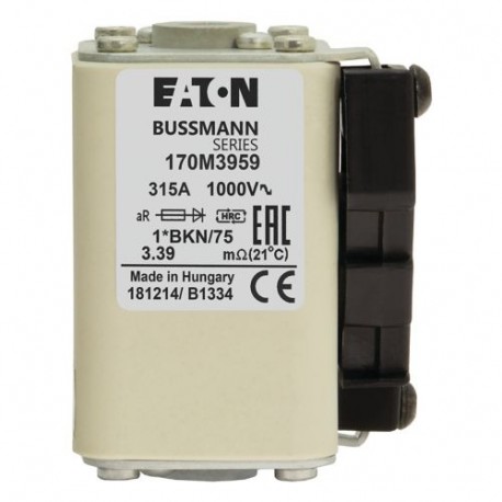 FUSE 315A 1000V 1*BKN/75 AR 170M3959 EATON ELECTRIC 170M3959