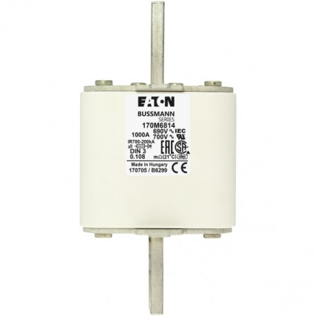 BUSSMANN SEMITRON FUSE 170M6865 EATON ELECTRIC FUSE 2000A 660V 23BU/55 AR