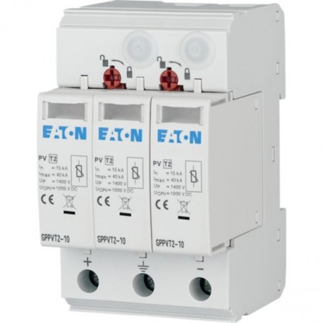 SPPVT2-10-2+PE 176090 Y7-176090 EATON ELECTRIC Proteção de sobretensões, com cartuchos, 1000V DC, 2P+N