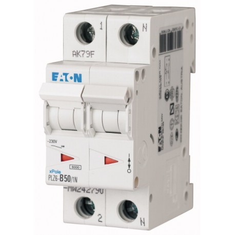 PLZ6-D50/1N 113430 EATON ELECTRIC Leitungsschutzschalter, 50A, 1p+N, D-Char