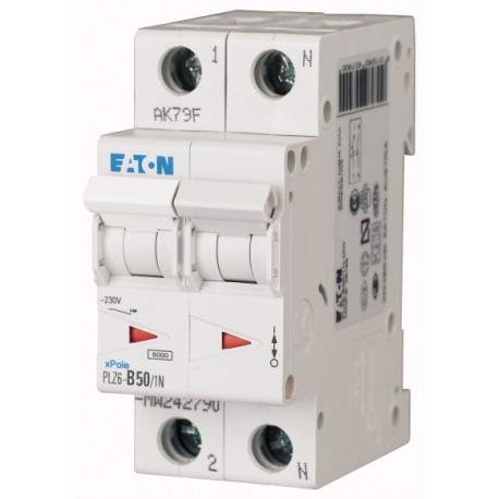 PLZ6-D50/1N 113430 Y7-113430 EATON ELECTRIC Leitungsschutzschalter, 50A, 1p+N, D-Char