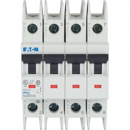 FAZ-D7/4-NA 190832 Y7-190832 EATON ELECTRIC Leitungsschutzschalter, D7, 4pole, NA