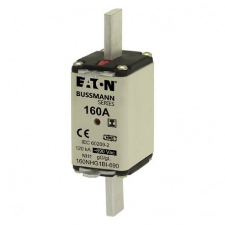 160NHG1BI-690 EATON ELECTRIC Fuse-link, LV, 160 A, AC 690V, NH1, gL/gG, IEC, dual indicator, insulated gripp..