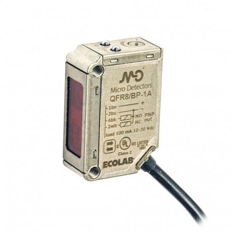 QFI4/BN-1A MICRO DETECTORS Photoelectric sensor Miniature cubic IP69K metallic AISI 316L diffuse (wide angle..
