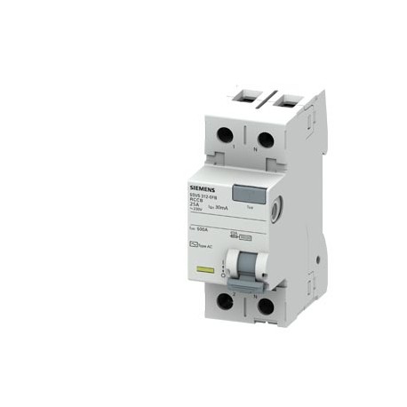5SV5312-0FB SIEMENS RCCB, 2-pole, type AC, In: 25 A, 30 mA, AC: 230 V