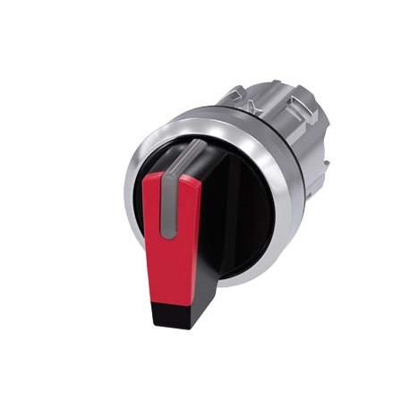 3SU1052-2BP20-0AA0 SIEMENS Selector, iluminable, 22 mm, circular, metal, brillante, rojo, muletilla, corto, ..