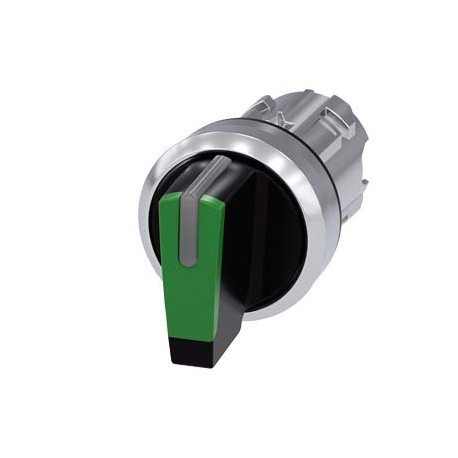 3SU1052-2BP40-0AA0 SIEMENS Selector, iluminable, 22 mm, circular, metal, brillante, verde, muletilla, corto,..