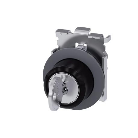 3SU1060-4LM01-0AA0 SIEMENS RONIS key-operated switch, 30 mm, round, metal, matte, front ring for flush insta..