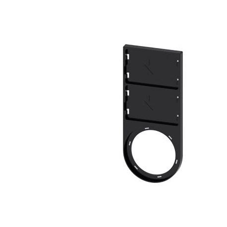 3SU1900-0BR10-0AA0 SIEMENS Label holder, flat, Frame rounded off at the bottom black, for 2 labeling plates ..