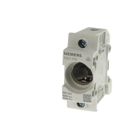 5SG1302 SIEMENS NEOZED, fuse base, D01, 1-pole, 16 A, Un AC: 400 V, Un DC: 250 V without LED signal detector..