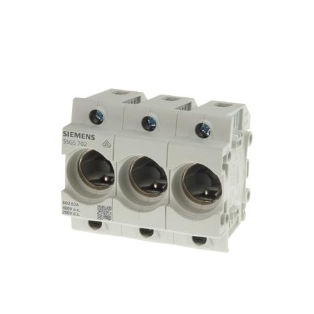 5SG5302 SIEMENS NEOZED, fuse base, D01, 3-pole, 16 A, Un AC: 400 V, Un DC: 250 V without LED signal detector..