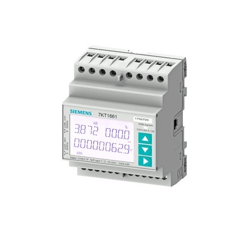 7KT1663 SIEMENS SENTRON, measuring device, 7KT PAC1600, LCD, L-L: 400 V, L-N: 230 V, 5 A, strd rail instr., ..
