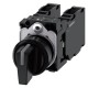 3SU1100-2BL10-1NA0 SIEMENS Selector switch, Illuminable 22 mm, round, plastic, black, knob, short 3 switch p..