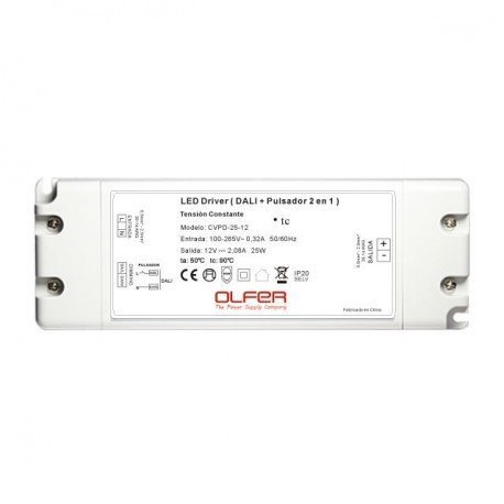 CVPD-25-12 MEANWELL AC-DC Multi-Stage LED driver Constant Current (CC), Input: 100-265VAC. Output: 12VDC. 2,..