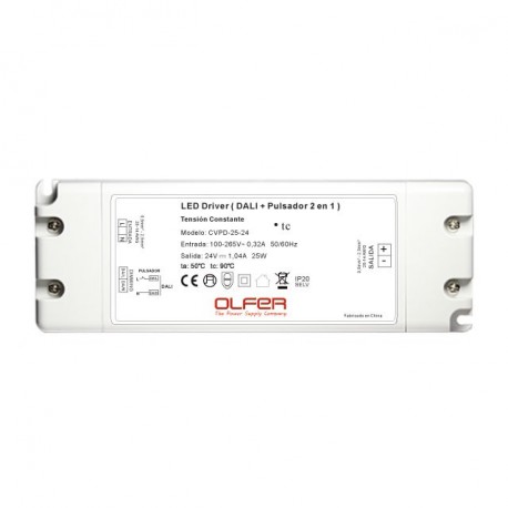 CVPD-25-24 MEANWELL LED-Driver AC/DC, Konstantstrom (CC), Eingang 100-265VAC. Ausgang 24VDC. 1,04 A. Leistun..