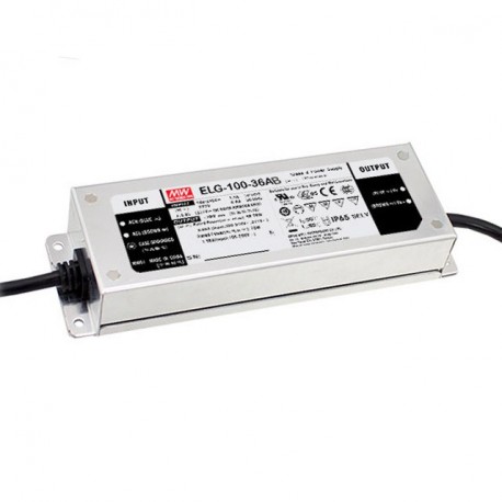ELG-100-24AB-3Y MEANWELL Driver LED, Entrada: 100-305VCA, Salida: 4A. 96W.Rango Tensión 12-24V.Potenciómetro..
