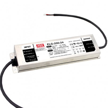 ELG-200-48 MEANWELL Driver de LED, Entrada: 100-305VCA, Saída: 4,16 A. 199,6 W, Escala de Tensão de 24-48V, ..