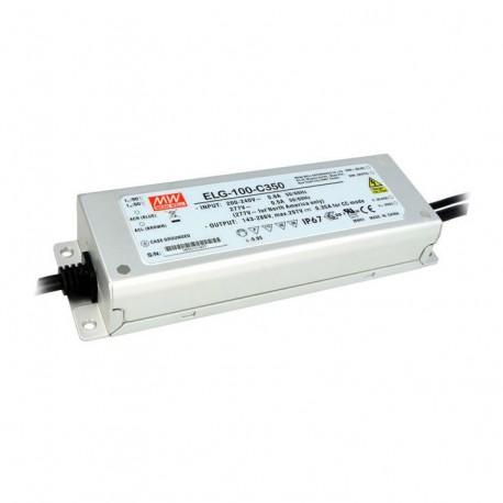 ELG-100-C700D2-3Y MEANWELL Driver LED, Entrada: 100-305VCA, Salida: 700mA. 100,1W, Rango Tensión 71-143V, En..