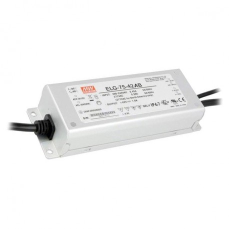 ELG-75-42AB MEANWELL AC-DC Single output LED driver Constant current (CC) with built-in PFC, Output 42VDC / ..