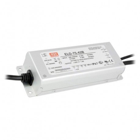 ELG-75-24B-3Y MEANWELL AC-DC Single output LED Driver (CC+CV) with PFC, 3 wire input, Output 24VDC / 3.15A, ..