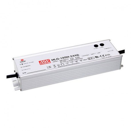 HLG-185H-15AB MEANWELL AC-DC Single output LED driver Mix mode (CV+CC) with built-in PFC, Output 15VDC / 11...