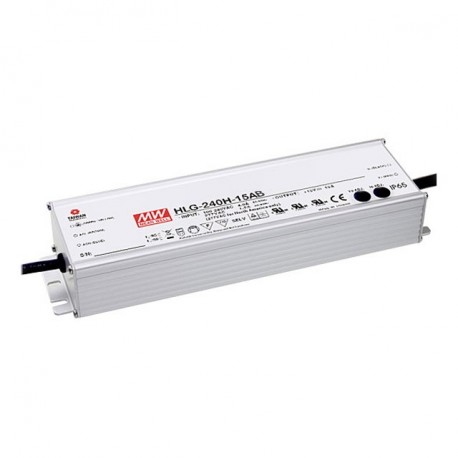 HLG-240H-48AB MEANWELL Driver LED AC-DC à sortie unique mode mixte (CV+CC) avec PFC intégré, Sortie 48VDC / ..