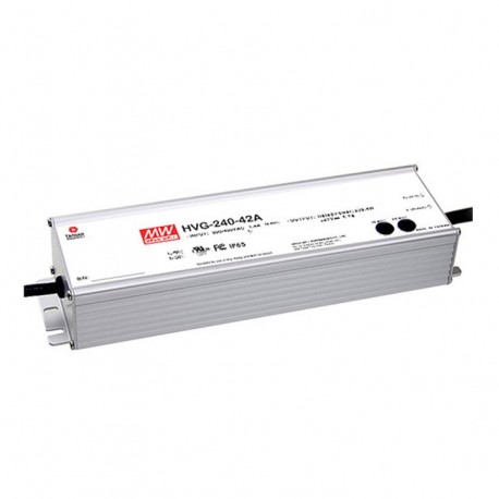 HVG-240-48A MEANWELL Driver de LED, Entrada: 180-528VCA, Saída: 5A. 240W, Escala de Tensão de 24-48V, Potenc..