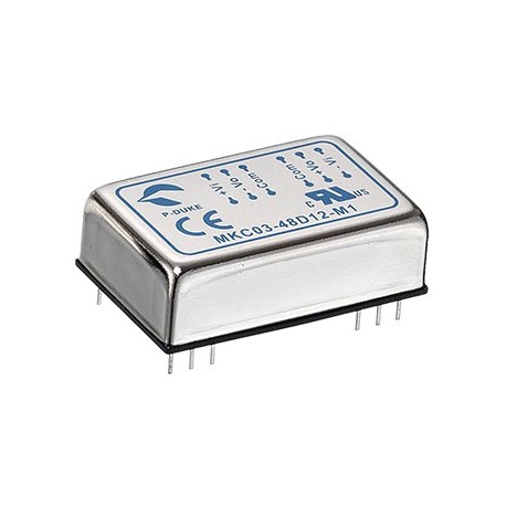 MKC03-48DS05 MEANWELL DC-DC converter for PCB mount, Input: 36-75VDC. Outputs: +5 / +5.Power: 2,5W.Isolation..