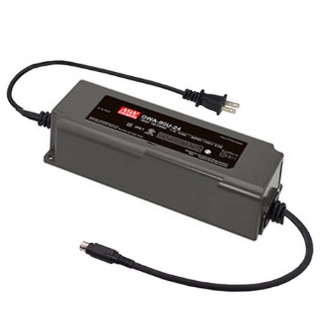 OWA-90U-20 MEANWELL AC-DC Single output moistureproof adaptor with PFC, Input 2 pin USA plug, Output 20VDC /..