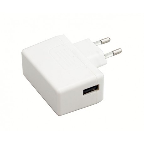 SGA12E05-USB MEANWELL AC-DC Slim wall mounted adaptor, Input range 90-264VAC with 2 pole Euro plug, Output 5..