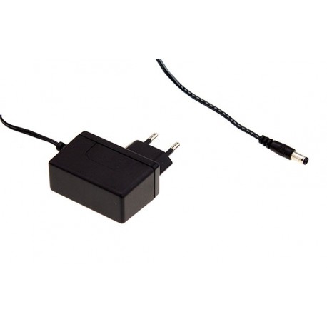 SGA12E07-P1J MEANWELL AC-DC Slim wall mounted adaptor, Input range 90-264VAC with 2 pole Euro plug, Output 7..